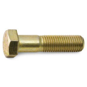 Full Thread 1/2-13 x 2 3/4 Coarse Grade 8 Hex Tap Bolt Alloy Steel Yellow Zinc 