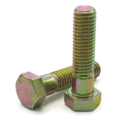 9/16"-18 x 5" Fine Thread Grade 8 Hex Cap Screw Bolt Yellow Zinc Made in Canada 